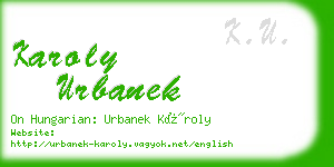 karoly urbanek business card